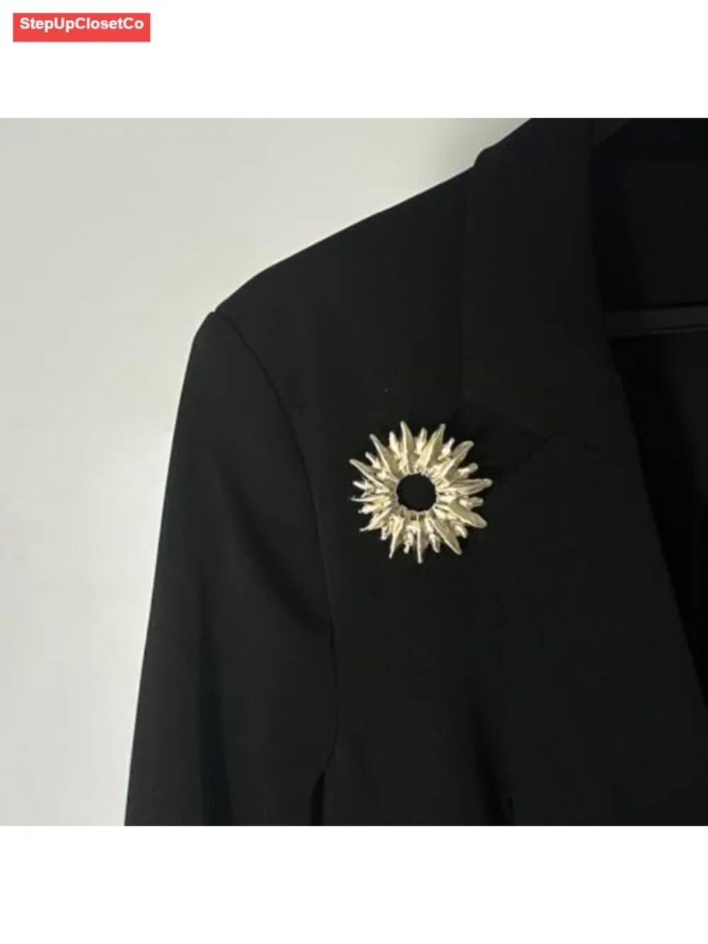 Vintage Sun Moon Brooch Pin Gold Plated Alloy Lapel Hat Bag Accessory